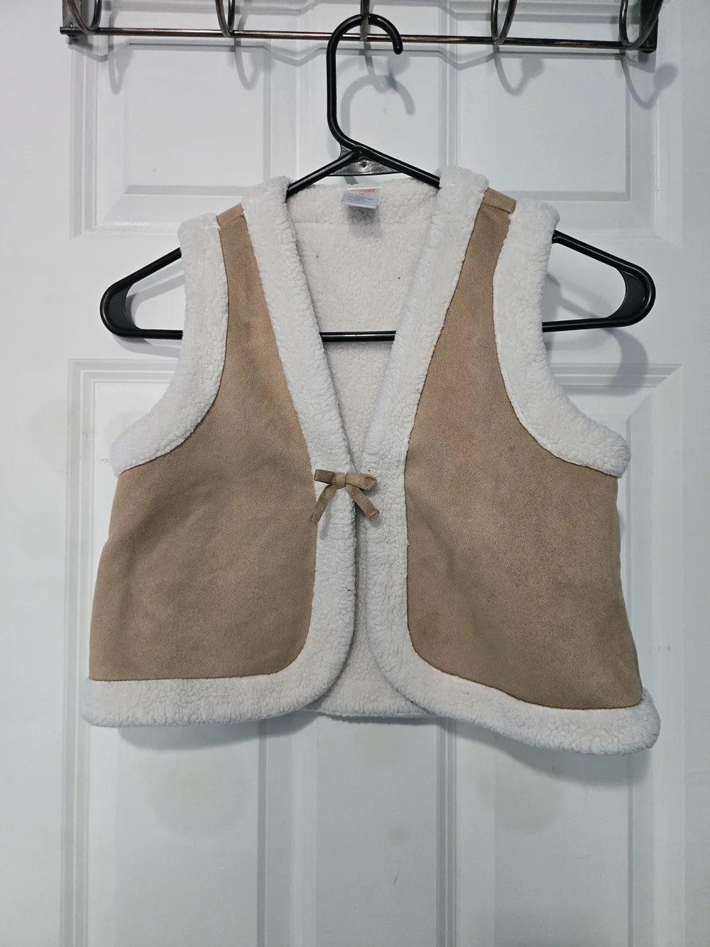 Gymboree Cream & Tan Faux Shearling Vest